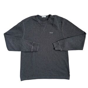 Men’s Katin Therman Waffle Knit Dark Gray Thermal Long Sleeve Black Wash Small